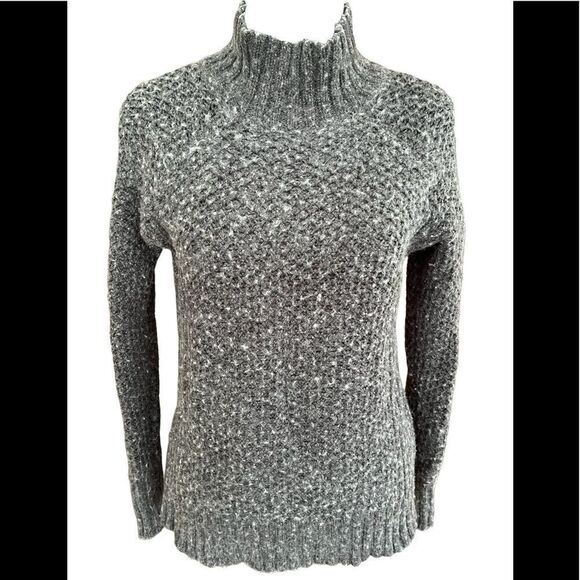 AMERICAN Eagle Outfitters Live Your Life Gray fuzzy wool blend sweater, size XS - Picture 1 of 6